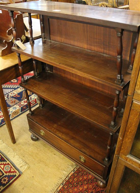 19C mahogany open bookcase